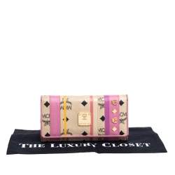 Pre Owned Mcm Multicolor Coated Canvas and Leather Trifold Wallet