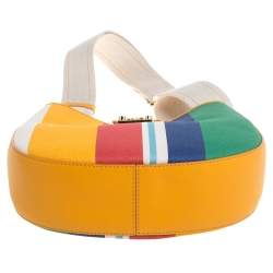 MCM Multicolor Stripe Canvas and Leather Crossbody Bag