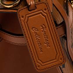 Pre Owned MCM Cognac Visetos Coated Canvas Heritage Top Handle Bag