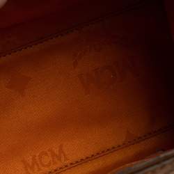 Pre Owned MCM Cognac Visetos Coated Canvas Heritage Top Handle Bag