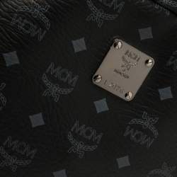 MCM Black Visetos Coated Canvas Stark Backpack