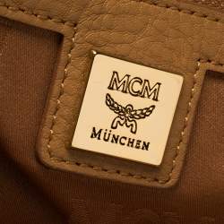 Pre Owned MCM Cognac Visetos Coated Canvas Stark Studded Backpack