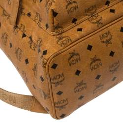 Pre Owned MCM Cognac Visetos Coated Canvas Stark Studded Backpack