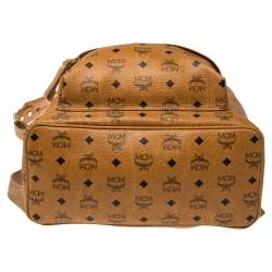 Pre Owned MCM Cognac Visetos Coated Canvas Stark Studded Backpack