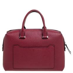 Pre Owned MCM Red Leather Boston Bag
