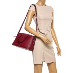 Pre Owned MCM Red Leather Boston Bag