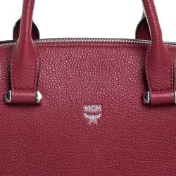 Pre Owned MCM Red Leather Boston Bag