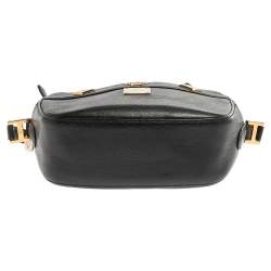 Pre Owned MCM Black Leather Studded Camera Shoulder Bag