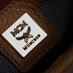 MCM Cognac Visetos Canvas Messenger Bag