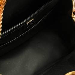 Pre Owned MCM Tan Floral Print Coated Canvas Small Stark Backpack