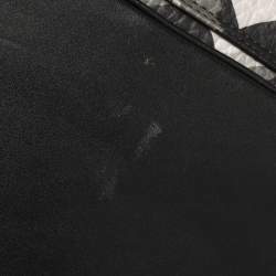 Pre Owned MCM Black/Grey Munich Lion Camo Print Coated Canvas and Leather Stark Backpack