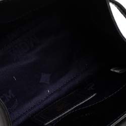 Pre Owned MCM White Visetos Coated Canvas and Leather Heritage Top Handle Bag