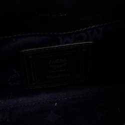 Pre Owned MCM White Visetos Coated Canvas and Leather Heritage Top Handle Bag