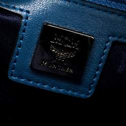 Pre Owned MCM Blue Visetos Coated Canvas Studded Stark Backpack