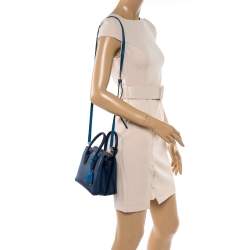 Pre Owned MCM Navy Blue Leather Mini Milla Park Avenue Tote