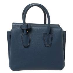 Pre Owned MCM Navy Blue Leather Mini Milla Park Avenue Tote
