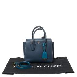 Pre Owned MCM Navy Blue Leather Mini Milla Park Avenue Tote