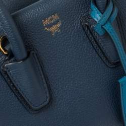 Pre Owned MCM Navy Blue Leather Mini Milla Park Avenue Tote