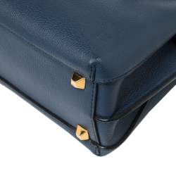 Pre Owned MCM Navy Blue Leather Mini Milla Park Avenue Tote