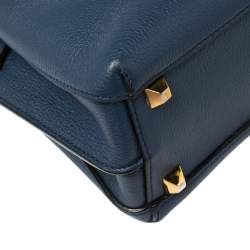 Pre Owned MCM Navy Blue Leather Mini Milla Park Avenue Tote