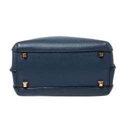 Pre Owned MCM Navy Blue Leather Mini Milla Park Avenue Tote