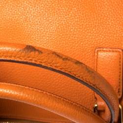 MCM Orange Textured Leather Large Tote