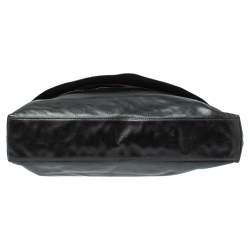 Pre Owned MCM Black Leather Turlock Double Flap Top Handle Bag