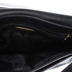 Pre Owned MCM Black Leather Flap Crossbody Bag