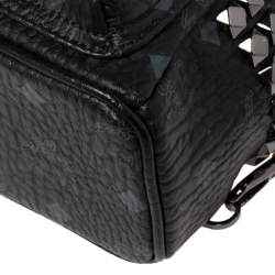Pre Owned MCM Black Visetos Coated Canvas Mini Stark Side Studs Backpack