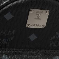 Pre Owned MCM Black Visetos Coated Canvas Mini Stark Side Studs Backpack