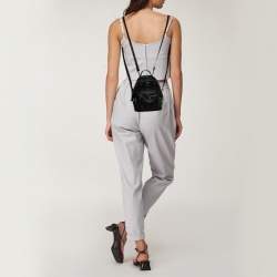 Pre Owned MCM Black Visetos Coated Canvas Mini Stark Side Studs Backpack