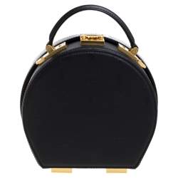 Pre Owned MCM Black Coated Canvas and Leather Berlin Studded Round Bag