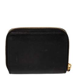 MCM Black Leather Mina Small Zip Around Wallet 