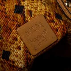 Pre Owned MCM Cognac Visetos Coated Canvas Project Reversible Shopper Tote