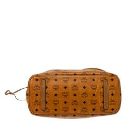 Pre Owned MCM Cognac Visetos Coated Canvas Project Reversible Shopper Tote
