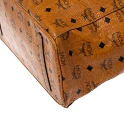 Pre Owned MCM Cognac Visetos Coated Canvas Project Reversible Shopper Tote