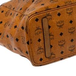 Pre Owned MCM Cognac Visetos Coated Canvas Project Reversible Shopper Tote