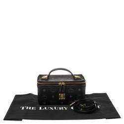 Pre Owned MCM Black Leather Visetos Rockstar Vanity Case