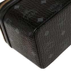 Pre Owned MCM Black Leather Visetos Rockstar Vanity Case