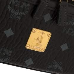 Pre Owned MCM Black Leather Visetos Rockstar Vanity Case