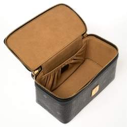 Pre Owned MCM Black Leather Visetos Rockstar Vanity Case