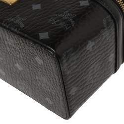 Pre Owned MCM Black Leather Visetos Rockstar Vanity Case