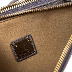 Pre Owned MCM Metallic Lilac Leather Milla Double Zip Crossbody Bag