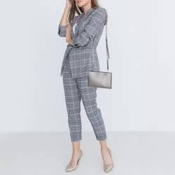 Pre Owned MCM Metallic Lilac Leather Milla Double Zip Crossbody Bag