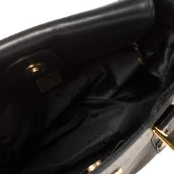 Pre Owned حقيبة يد أم سى أم صغير جلد منقوش سوداء 