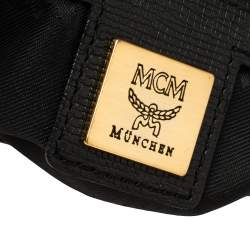 Pre Owned حقيبة يد أم سى أم صغير جلد منقوش سوداء 