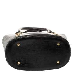 Pre Owned حقيبة يد أم سى أم صغير جلد منقوش سوداء 