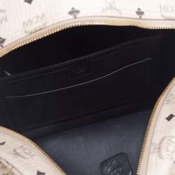 Pre Owned MCM Light Beige Visetos Leather Studded Stark Backpack