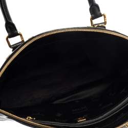 Pre Owned MCM Black Leather Dome Satchel