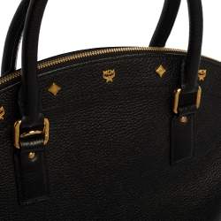 Pre Owned MCM Black Leather Dome Satchel